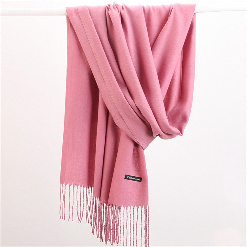 Cashmere Pashmina Wrap - Moda cor sólida 2023 cachecol feminino
