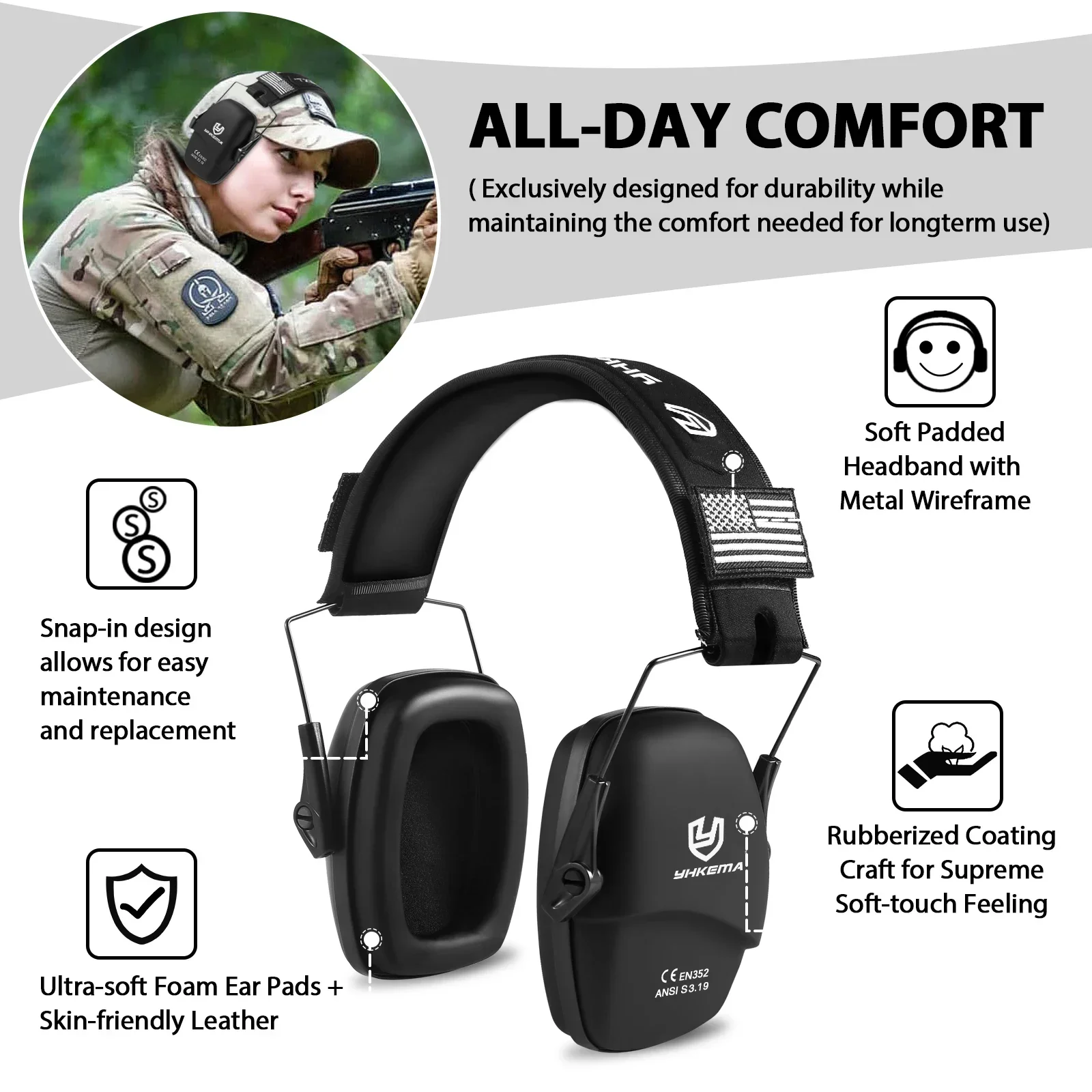 YHKEMA Protetores de ouvido de - Earmuffs Foldable avaliação e preço