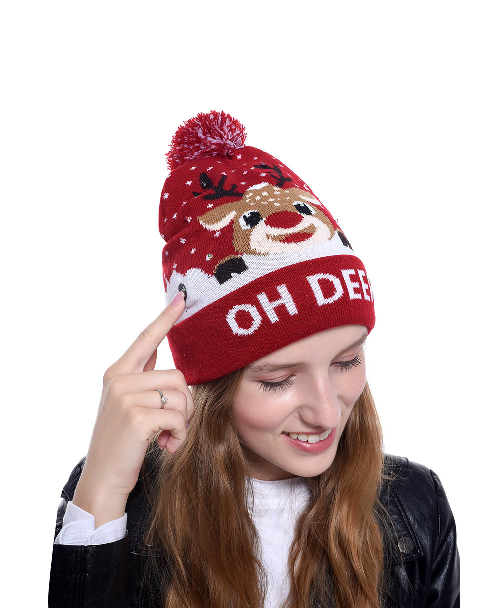 Chapéu de Natal tricotado para - Knit Beanie Hat Warm avaliação e preço